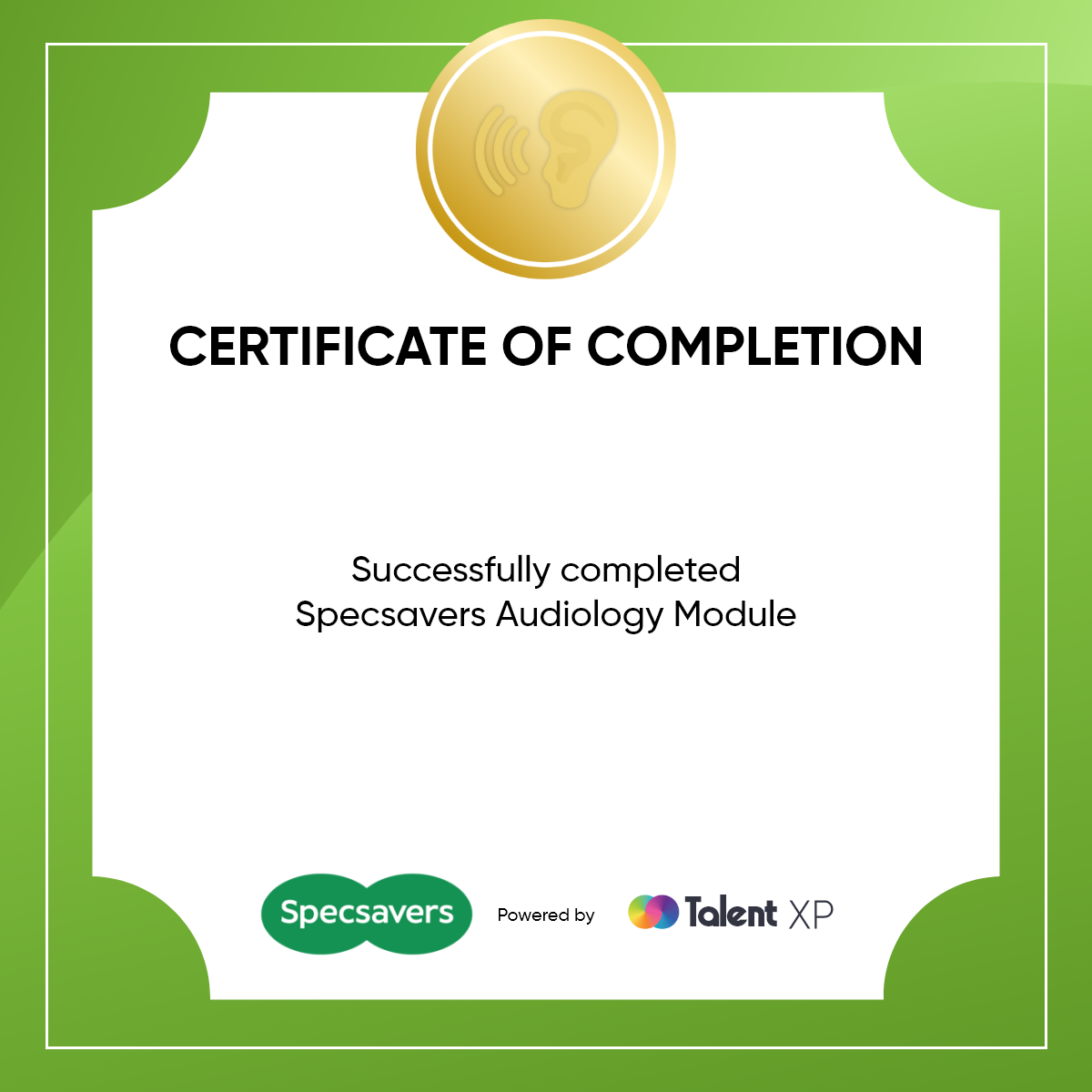 Badge for Audiology Certificate